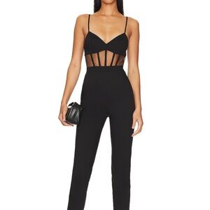 NBD Black Strappy Jumpsuit